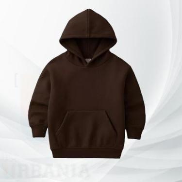 Imagem de Moletom Infantil Moleton Canguru com Capuz Unissex Agasalho Blusa de Frio Blusão com Bolso-Unissex