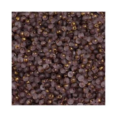 Imagem de Contas De Vidro Fosco Dourado Salpicado De 4mm, 100 Peças Para Joias A