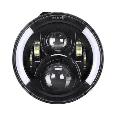 Imagem de Farol LED De 7 Polegadas Para Motocicleta Com DRL E Olhos De Anjo Para