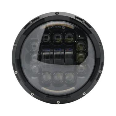 Imagem de Farol LED De 7 Polegadas Para Motocicleta Com DRL E Olhos De Anjo Para