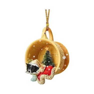 Imagem de Pingente De Cão Para Árvore De Natal, Ornamento Suspenso Com Bolso De 