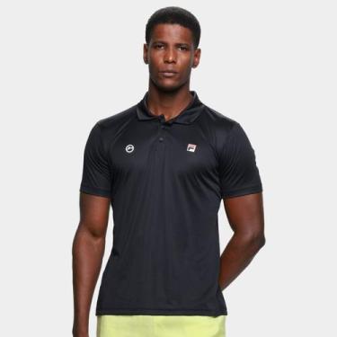 Imagem de Camisa Polo Fila Player FBox II Ro 26 Masculina, Preto, Vermelho, M