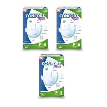 Imagem de Kit 3 Fraldas Geriátricas Confort Maxi P  Incontinência Urinária - Max