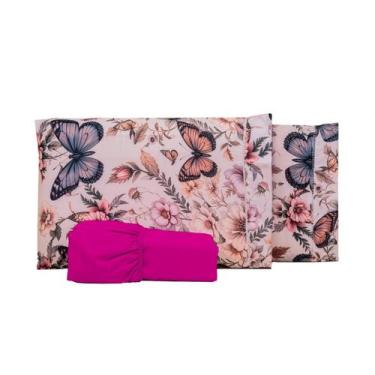 Imagem de Jogo de Lençol 3 Peças Estampado Borboleta Micro Percal Solteiro Casal