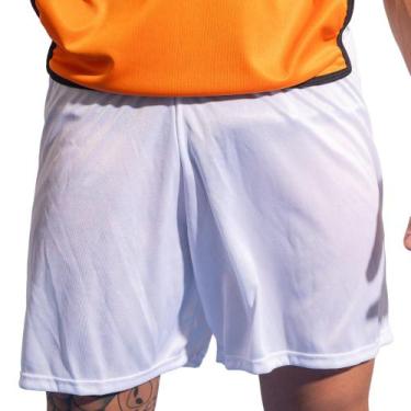 Imagem de Short Futebol Calção Bermuda Treino Jogo Branco 1 Fit - 1Fit, P, Branc