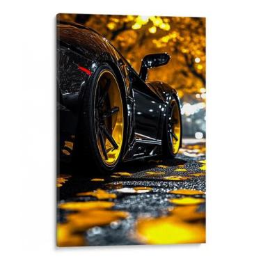Imagem de Quadro decorativo Carro Brilhante Nas Folhas de Outono - Art Canvas, 1