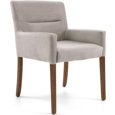 Imagem de Cadeira Para Sala Angel Base Madeira Veludo Bege - Nexta Casa