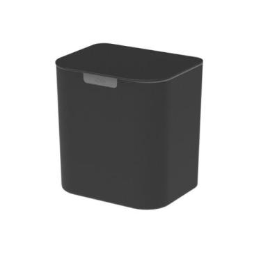 Imagem de Lixeira De Bancada Parede Adesivo Sem Furo Liv 5L Preto Ou