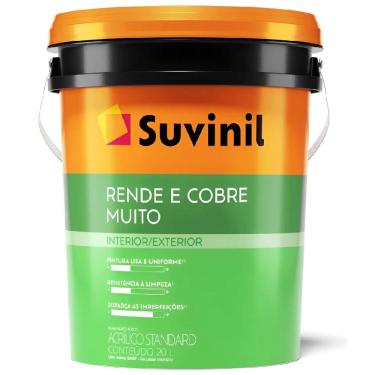 Imagem de Tinta Acrílica Rende e Cobre Muito Fosco 20 Litros Branco - 50531049 - SUVINIL