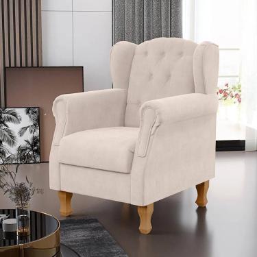 Imagem de Poltrona Decorativa Para Sala De Estar Yara P02 Suede - Lyam Decor Marrom