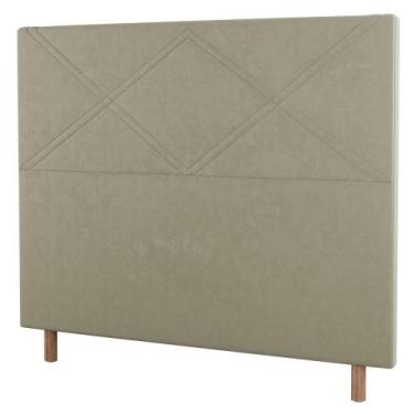 Imagem de Cabeceira Cama Box Casal Queen Size Cairo 160cm Linho Bege - Desk Desi