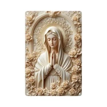 Imagem de Placa Decorativa De Metal Folha Dourada Buda, Pintura Em Lata, Arte De