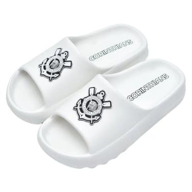 Imagem de Chinelo Nuvem Corinthians Slide Oficial Licenciado Branco-Unissex