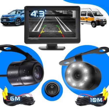 Imagem de Tela Monitor Lcd Van Caminhão Ônibus 1 Câmera Ré 1 Frontal Veicular - 