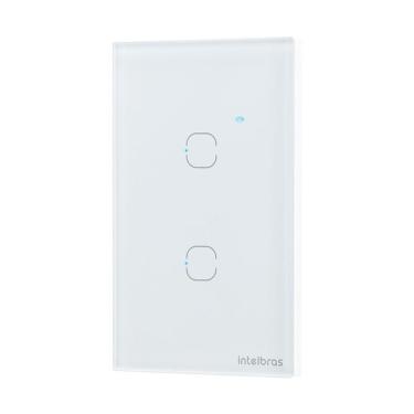 Imagem de Interruptor Wi-Fi Touch 2 Teclas EWS 1002 com Controle Remoto e Comandos de Voz Branco Intelbras
