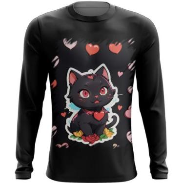 Imagem de Camiseta Manga Longa Dia dos Namorados Gatinho 12 - Kasubeck Store®, B
