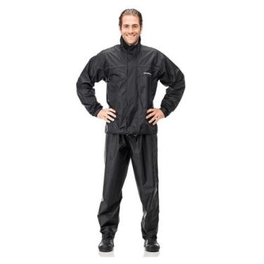 Imagem de Capa De Chuva Motoqueiro Nylon Pantaneiro Com Gola Exg, Preto