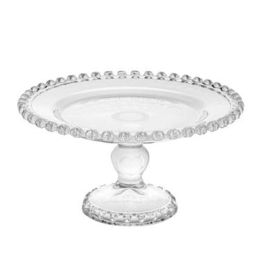 Imagem de Prato para Bolo de Cristal 19,5 cm Coração Lyor