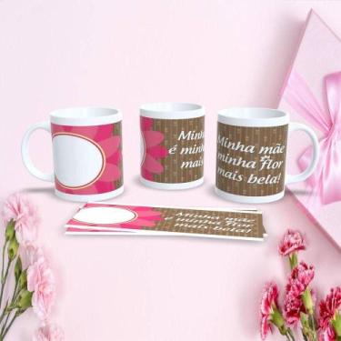 Imagem de Caneca de Porcelana Mães Estampa 68 325ML Decorada Dia das Mães Branco