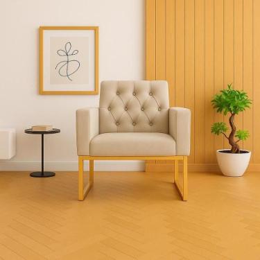 Imagem de Poltrona para Sala Quarto e Salão de Beleza Thais com Base de Ferro Do