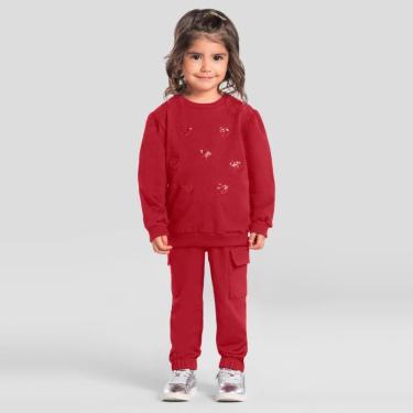 Imagem de Conjunto infantil menina de corações com paetês Mundi