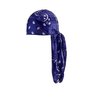 Imagem de Durag De Seda Com Estampa De Amoeba, Bandana De Cauda Longa, Touca Pir
