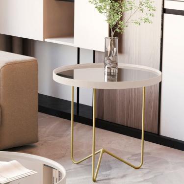 Imagem de Mesa Lateral Redonda Espelhada Alamanda JB Moveis