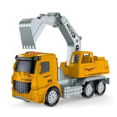 Imagem de Veículo Com Fricção - Caminhão Com Escavadeira - City Truck - Som E Luz - 23 Cm - Superlegal