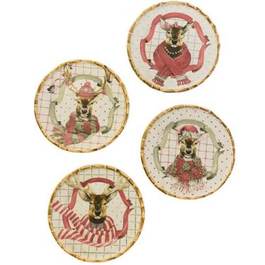 Imagem de Conjunto 4 Pratos Sobremesa Christmas Deer Maison Blanche