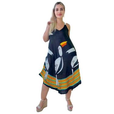 Imagem de Vestido Feminino Indiano Alça Trapézio Longo Plus Size-Cod.5046 - ALÉC