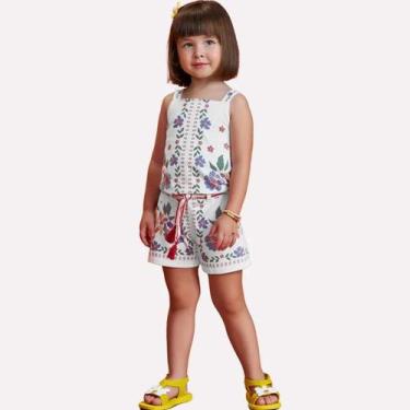 Imagem de Macaquinho Infantil Menina em Cotton Nanai TAMANHO:6COR:UNICA, 6, Unic