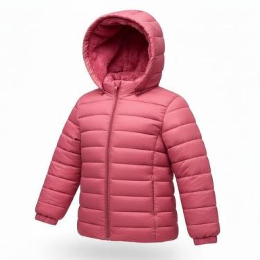 Imagem de Jaqueta Puffer Infantil Feminina Bobojaco Casaco Capuz Frio COR:MARROM