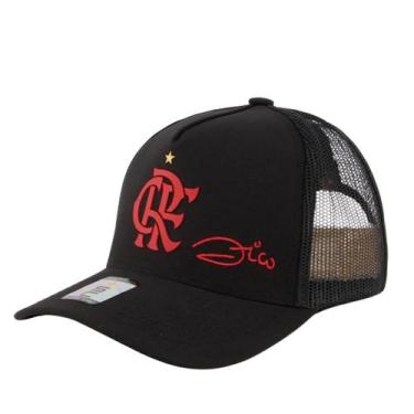 Imagem de Boné Trucker Flamengo Zico Licenciado, Preto