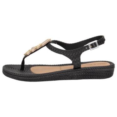 Imagem de Sandália feminina flat terra & água 211405, Preto, 36