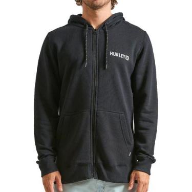 Imagem de Moletom Hurley Aberto Square WT24 Masculino Preto, Preto, P