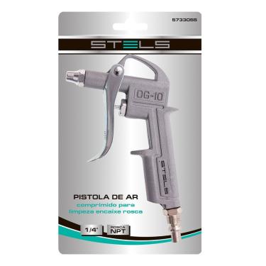 Imagem de Pistola de Limpeza Pneumática 5733055 Fluxo 300L-min Encaixe 1-4 Alumínio Azul Stels
