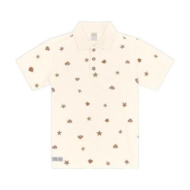 Imagem de Polo Infantil Estampada Trick Nick Bege, 8, Bege