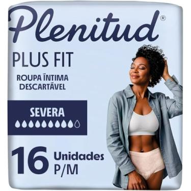 Imagem de Plenitud® Plus Fit Roupa Íntima Descartável, Discreto como calcinha, Absorção imediata, Até 100% livre de vazamentos, Tamanho P/M, 16 Un