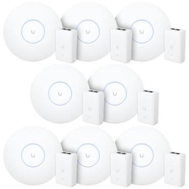Imagem de 8 Roteadores WiFi 6 Access Point 5.3 Gbps + 8 Injetores PoE+  8 U6 Pro