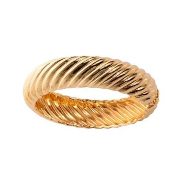 Imagem de Bracelete Via Lessa Samos com Textura Espiral Dourado