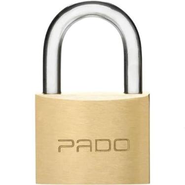 Imagem de Cadeado de Latão Maciço 20mm 51018818 para Portões e Armários Amarelo 