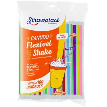 Imagem de 300 Canudo Shake Flexível Embalado Individualmente - AAZ, Colorido