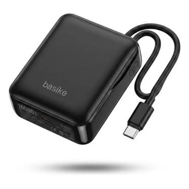 Imagem de Carregador Portátil Power Bank Basike 20000mAh 22.5W Rápido Cabos Embu