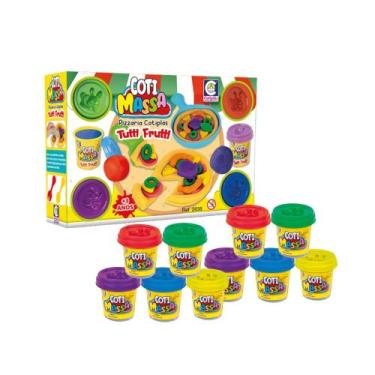 Imagem de Kit Brinquedo Infantil Pizzaria Massinha de Modelar 10 Potes de Coti M