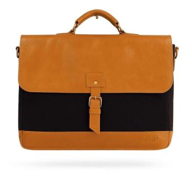 Imagem de Pasta Carteiro Executiva Zup Bags Zup II Lona e Couro Marinho Masculino
