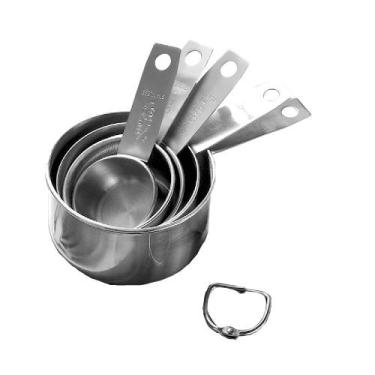 Imagem de Conjunto de Copos Medidores GRANDFORT 5 peças 30ml-250ml Aço Inoxidáve