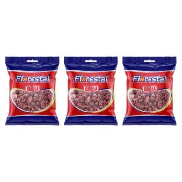 Imagem de Kit 03 Bala Florestal Bolinha de Canela 122g