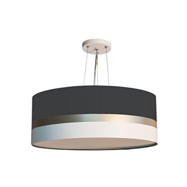 Imagem de Lustre Pendente Faixas Bronze Cúpula 50x15 Cor: Preto