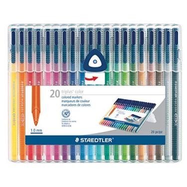 Imagem de Staedtler Triplus Color – Conjunto de marcadores coloridos (1,0 mm), 20 Piece, 1