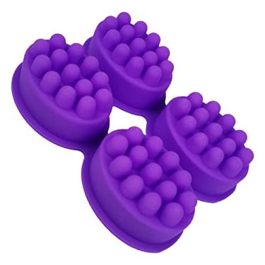 Imagem de Generic Molde de Sabonete em Barra de Massagem de Silicone 4 Cavidades Durável Faça Você Mesmo Molde Azul Feito à Mão
